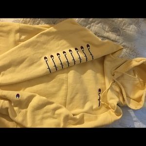 Yellow limited edition champion hoodie